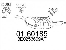 Глушитель выхлопных газов конечный MTS 01.60185