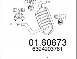 Глушитель выхлопных газов конечный MTS 01.60673