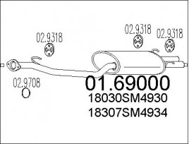 Глушитель выхлопных газов конечный MTS 01.69000