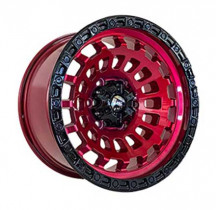 Литые диски Off Road Wheels OW1025 17x9,0 PCD6x139,7 ET-12 110,5 RED_BLACK_LIP_BLACK_RIVETS