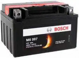 Мото аккумулятор Bosch "Funstart AGM", 12в 6а/ч 0092M60070