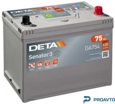 Батарея аккумуляторная Deta, 12В 75А/ч DA754