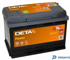 Батарея аккумуляторная Deta, 12В 74А/ч DB741