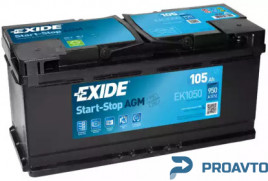 Автомобильный аккумулятор Exide "Micro-Hybrid AGM", 12В 105А/ч