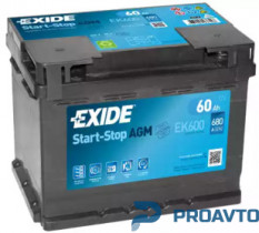 Автомобильный аккумулятор Exide "Micro-Hybrid AGM", 12В 60А/ч EK600