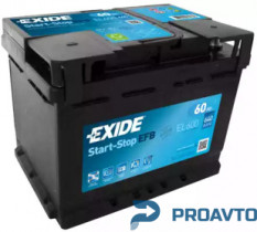 Автомобильный аккумулятор Exide  "Maintenance", 12в 60а/ч EL600