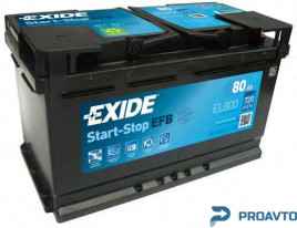 Автомобильный аккумулятор Exide "Maintenance", 12в 80а/ч EL800