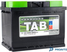 Автомобильный аккумулятор Tab "EcoDry", 12В 60А/ч 213060