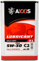 Масло моторное синтетическое AXXIS 5W-30 С2 PSA Gold Sint 4л. AX-2187