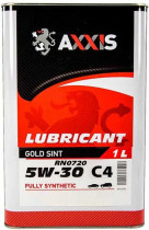 Масло моторное синтетическое AXXIS 5W-30 С4 RN0720 Gold Sint 1л. AX-2188