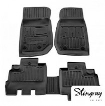 Резиновые коврики в салон Stingray JEEP Wrangler JK (2007-2018) OP2 клипсы 5046065