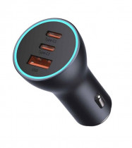 АЗУ Baseus Golden Contactor Pro Triple Fast Charger Car Charger 65W U+C+C Dark Gray