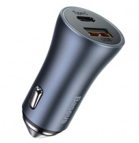 АЗУ Baseus Golden Contactor Pro Dual Quick Charger Car Charger U+C 40W Dark Gray