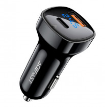 Автомобильное зарядное устройство для ACEFAST B4 digital display 66W(USB-C+USB-A) dual port car charger