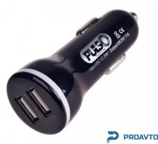 Автомобильное зарядное устройство PULSO C-2023BK 2USB (12/24V - 5V 2,1A)