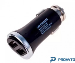 Автомобильное зарядное устройство PULSO C-2411BK 2USB (12/24V - 5V 2,4A)