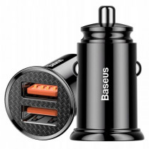 Автомобильное зарядное устройство Baseus Usb Car Charger Circular Plastic USB-C and Usb 3.0 30W (CCALL-YD01) черный