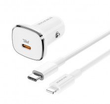 Автомобильное зарядное устройство для BOROFONE BZ12B single port QC3.0 (Type-C to Lightning) 18W White