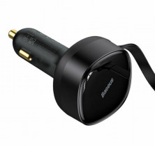 Автомобильное зарядное устройство Baseus Enjoyment Retractable 2-in-1 Car Charger C+L 30W Black