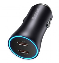 АЗУ Baseus Golden Contactor Pro Dual Fast Charger Car Charger C+C 40W Dark Gray