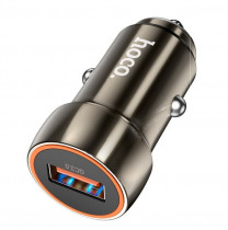 Автомобильное зарядное устройство HOCO Z46 Blue shield single port QC3.0 18W Metal Gray
