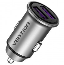Автомобильное зарядное устройство Vention Two-Port USB A+A(30/30) Car Charger Gray