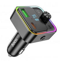 АЗУ с FM-модулятором HOCO E81 Fantasy PD30W+QC3.0 car BT FM transmitter Black