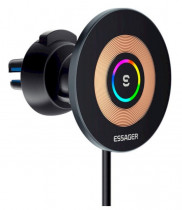 Автодержатель для телефона магнитный Essager EZJCX-GY01A-Z с беспроводной зарядкой (Черный)
