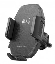 Держатель для телефона автодержатель с БЗП BOROFONE BH213 Adelante Wireless Fast Charging Car Holder Air Outlet Black (694199110