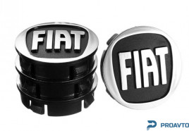 Заглушка колесного диска Vitol Fiat 60x55  черный ABS пластик (4шт.)