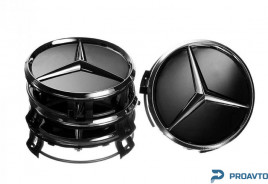 Заглушка колесного диска Vitol Mercedes 75x70  черный ABS пластик (4шт.)