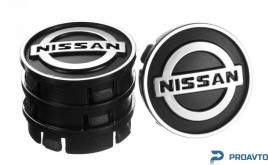 Заглушка колесного диска Vitol Nissan 60x55  черный ABS пластик (4шт.) 50036