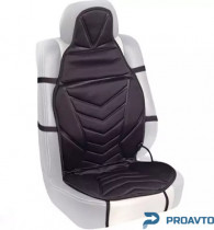 Накидка на сидение Vitol ZL8266 BK (117x50см) с подогр. высокая/перекл.