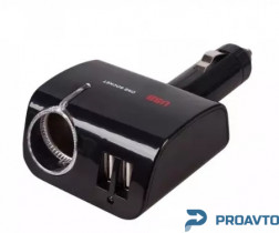 Разветвитель прикуривателя PULSO 1 выход + 2USB 2100mA 12/24V SC-1068 изм. угол