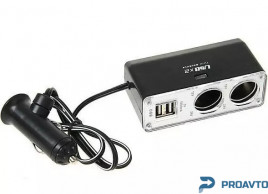 Разветвитель прикуривателя PULSO 2 выхода + 2 USB (1000 mA) /предохр. (WF-0030)