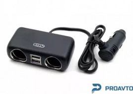 Разветвитель прикуривателя PULSO 2 выхода + 2USB 2400mA 12/24V SC-2004L провод