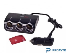 Разветвитель прикуривателя PULSO 3 выхода + 1USB 1000mA 12/24V SC-3073