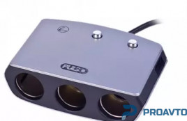 Разветвитель прикуривателя PULSO 3 выхода + 1USB 2400 mA 12/24V SC-3005 провод