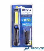 Фонарь Brevia LED Pen Light 2W COB + 1W LED 150lm, 900mAh, microUSB, блистер, 11220