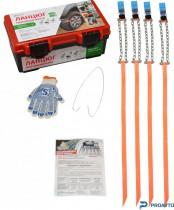 Цепь противодействия буксование для легковых авто R13-R17 в пластиковом футляре (4 шт), 22-008