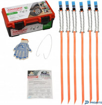 Цепь противодействия буксование для легковых авто R13-R17 в пластиковом футляре (6 шт), 22-009