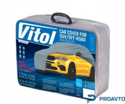 Тент автомобильный Vitol JC13401 L на джип/минивен серый с подкладкой PEVA+PP Cotton 457х185х145 к.з. (JC13401-L)