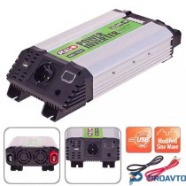 Преобраз. напряжения PULSO/IMU-1020/12V-220V/1000W/USB-5VDC2.0A/мод.волна/клеммы