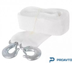 Трос буксир Vitol ST1009/ТР-109-8-1  8т лента 75мм х 5,0м  белый/2 крюка/кулек