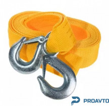 Трос буксир Vitol ТРШ-240-3-1  3т лента 40мм х 4м  желтый/крюк/кулек