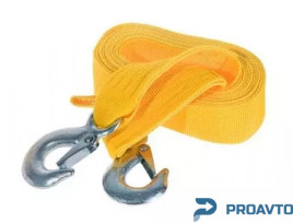 Трос буксир Vitol ТРШ-245-3-1  3т лента 46мм х 4,5м  желтый/крюк/кулек