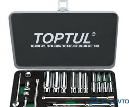 Набор инструмента 1/4" 18ед. дюймового 3/16"-9/16" (длинные головки) TOPTUL GCAD1813