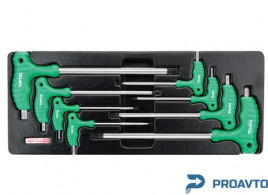Набор ключей TORX с ручкой L-обр. (в ложементе, тип В) TOPTUL GAAT0804