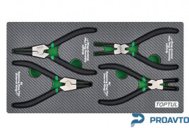 Набор съёмников стопорных колец 4ед. (в ложементе, тип А) TOPTUL GEA0408