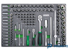 Набор инструмента 1/4", 1/2" 111ед (в ложементе, тип D) TOPTUL GEDB117
